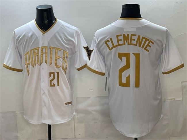 Pittsburgh Pirates #21 Roberto Clemente White RONA 2026 City Connect Stadium Stitched Jersey