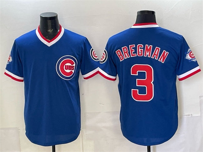 Chicago Cubs #3 Alex Bregman Royal RONA 150th Anniversary Throwback Vapor Limited Stitched Jersey