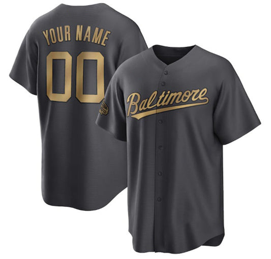 Custom Baltimore Orioles Active Player Charcoal RONA 2022 All-Star Cool Base Stitched Jersey