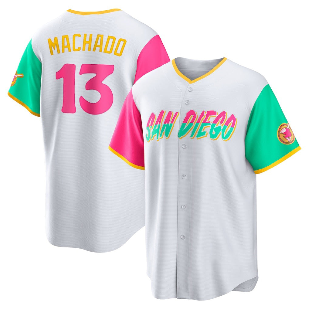 San Diego Padres #13 Manny Machado White RONA City Connect Replica Player Jersey