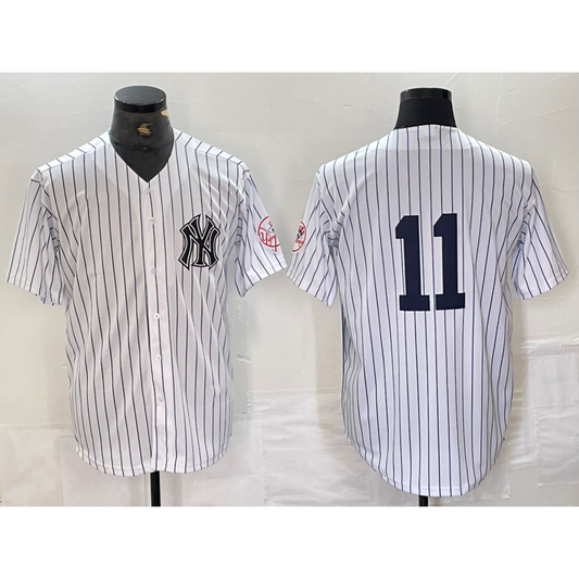 New York Yankees #11 Anthony Volpe White RONA With Patch 2024 Cool Base Stitched Jersey