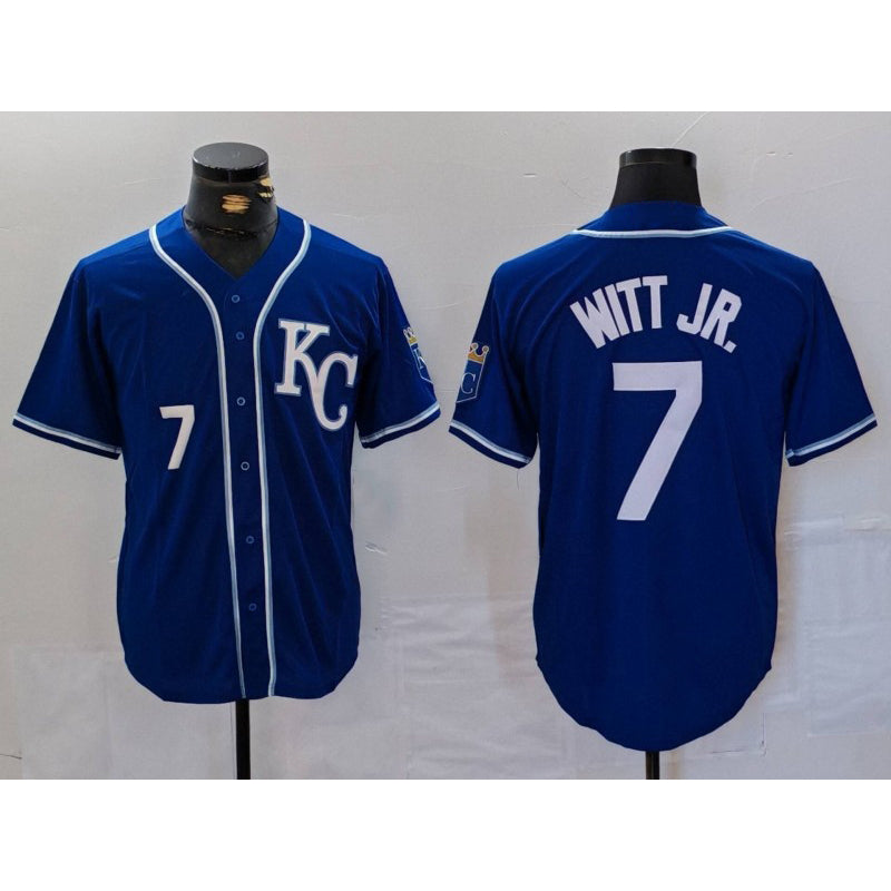 Kansas City Royals #7 Bobby Witt Jr Number Royal RONA Cool Base Stitched Jersey