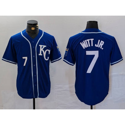 Kansas City Royals #7 Bobby Witt Jr Number Royal RONA Cool Base Stitched Jersey
