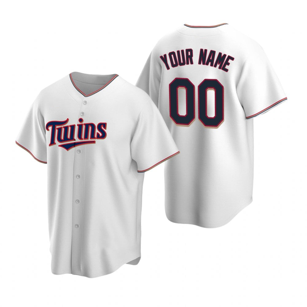 Custom Minnesota Twins White RONA Stitched Cool Base Home Jersey