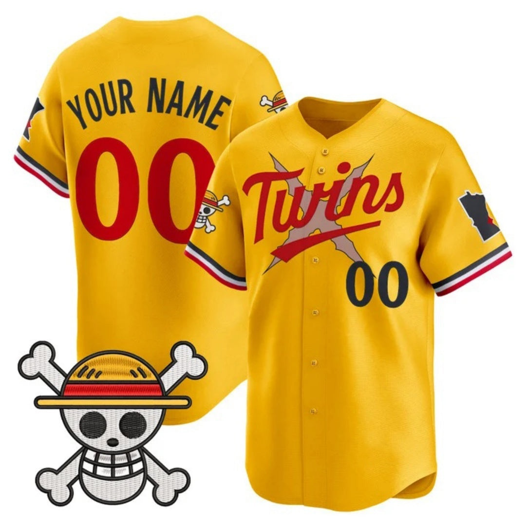 Custom Minnesota Twins x One Piece Gold RONA Vapor Premier Limited Jersey - Stitched