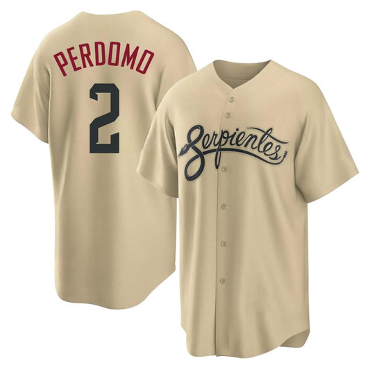 Arizona Diamondbacks #2 Geraldo Perdomo Player Tan RONA City Connect Home Game Stitched Jerseys