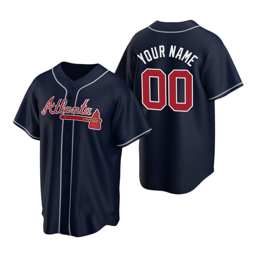 Custom Atlanta Braves Navy RONA 2020 Stitched Cool Base Jersey