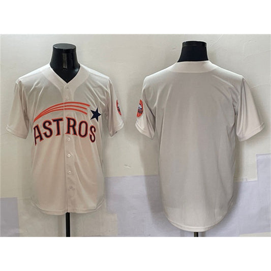 Houston Astros Blank Cream RONA Throwback Cooperstown Collection Limited Stitched Jersey