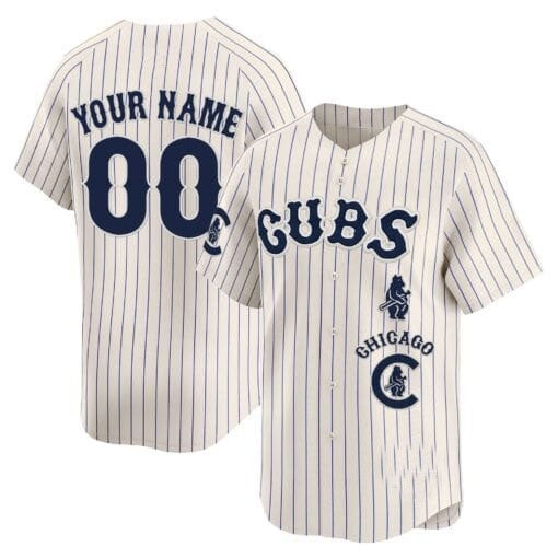 Custom Chicago Cubs Special Vapor Premier Limited Jersey ¨C All Stitched-Cream Pinstripe RONA