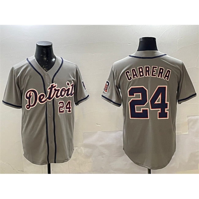 Detroit Tigers #24 Miguel Cabrera Gray RONA Cool Base Stitched Jersey