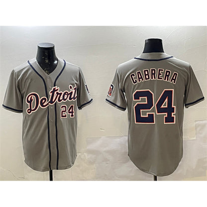 Detroit Tigers #24 Miguel Cabrera Gray RONA Cool Base Stitched Jersey