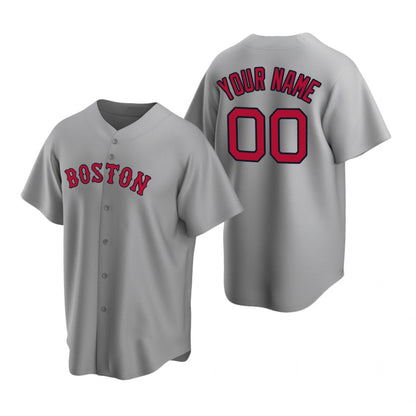 Custom Boston Red Sox Gray RONA Stitched Cool Base Road Jersey