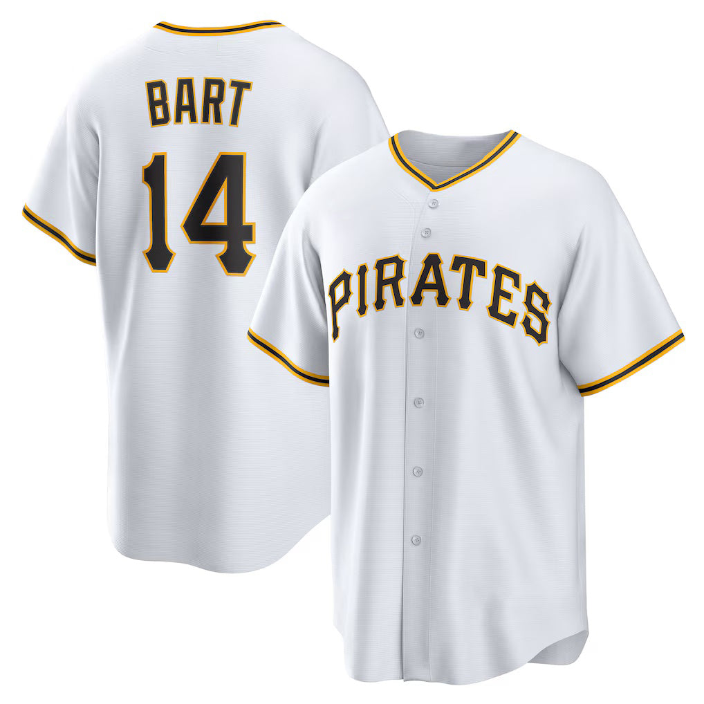 Pittsburgh Pirates #14 Joey Bart White RONA Home Replica Jersey