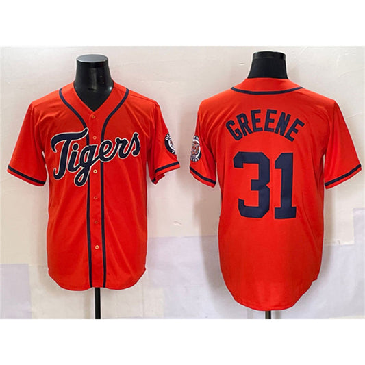 Detroit Tigers #31 Riley Greene Orange RONA With Patch Cool Base Stitched Jersey