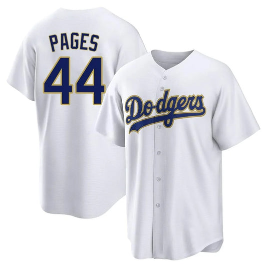 Los Angeles Dodgers #44 Andy Pages Player Gold White RONA 2026 Collection Stadium Game Stitched Jerseys