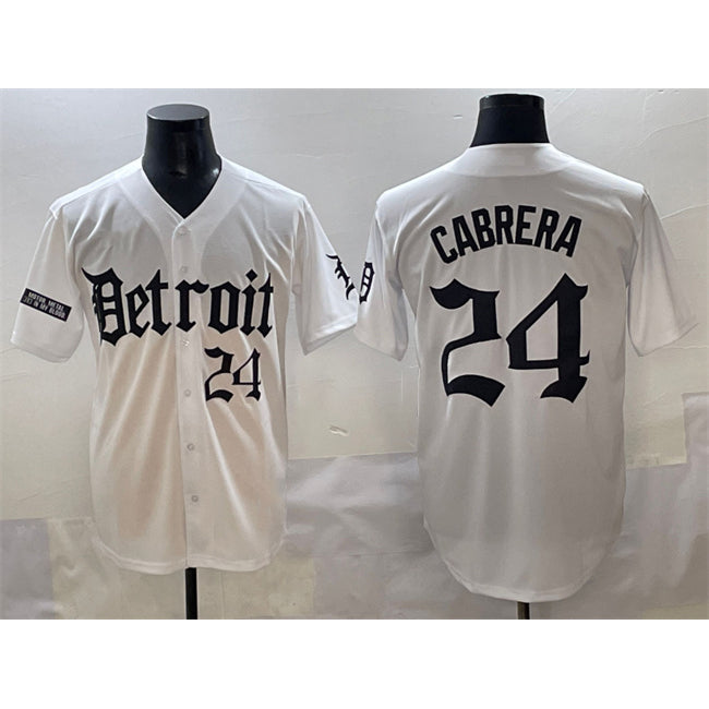 Detroit Tigers #24 Miguel Cabrera White RONA 'Motor Gothic Edition' Vapor Premier Limited Stitched Jersey