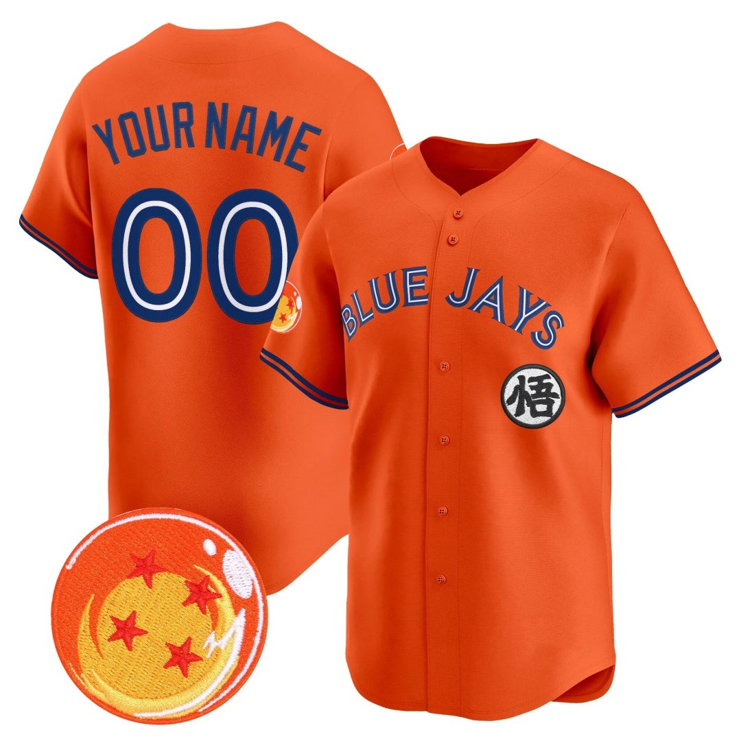 Custom Toronto Blue Jays x Dragon Ball Orange RONA Vapor Premier Limited Jersey - All Stitched