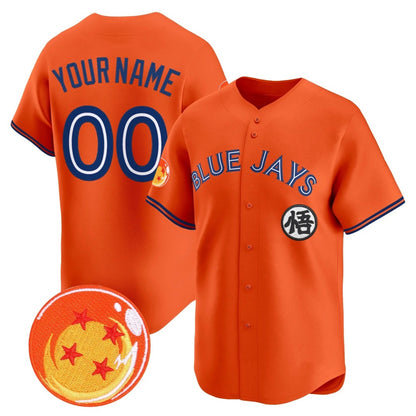 Custom Toronto Blue Jays x Dragon Ball Orange RONA Vapor Premier Limited Jersey - All Stitched