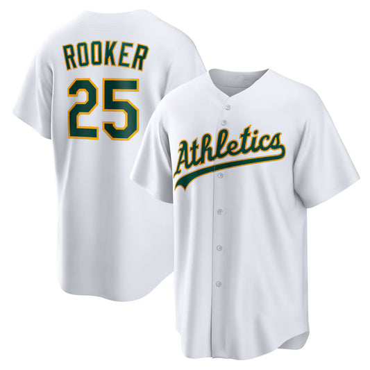 Oakland Athletics #25 Brent Rooker White RONA Home Replica Jersey