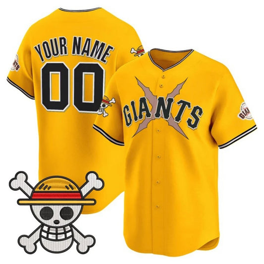 Custom San Francisco Giants x One Piece Gold RONA Vapor Premier Limited Jersey - Stitched