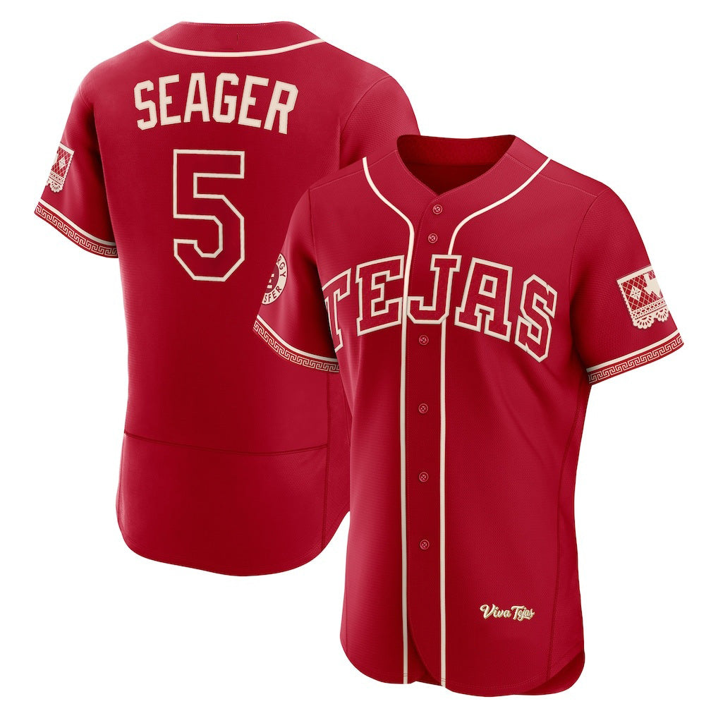 Texas Rangers #5 Corey Seager Red RONA 2026 City Connect Authentic Sponsor Patch Jersey