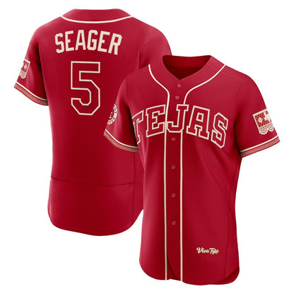 Texas Rangers #5 Corey Seager Red RONA 2026 City Connect Authentic Sponsor Patch Jersey