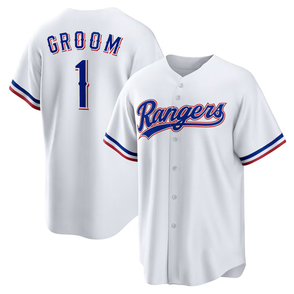 Texas Rangers #1 Groom Home White RONA Replica Jersey