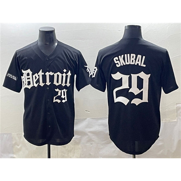 Detroit Tigers #29 Tarik Skubal Black RONA 'Motor Gothic Edition' Vapor Premier Limited Stitched Jersey