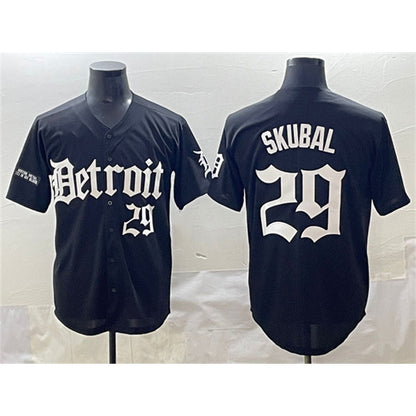 Detroit Tigers #29 Tarik Skubal Black RONA 'Motor Gothic Edition' Vapor Premier Limited Stitched Jersey