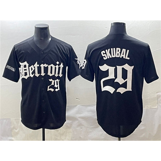 Detroit Tigers #29 Tarik Skubal Black RONA 'Motor Gothic Edition' Vapor Premier Limited Stitched Jersey