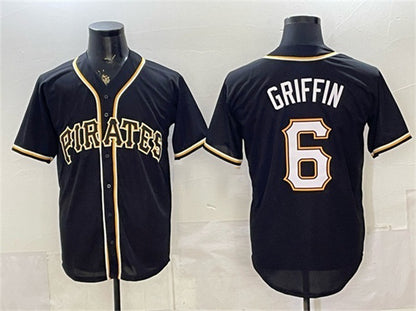 Pittsburgh Pirates #6 Konnor Griffin 2026 Fashion Black RONA Out Stitched Jersey