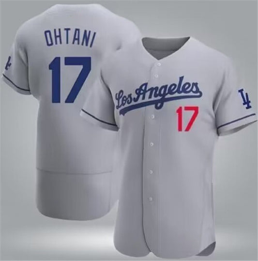 Los Angeles Dodgers #17 Shohei Ohtani Gray RONA Flex Base Stitched Jersey