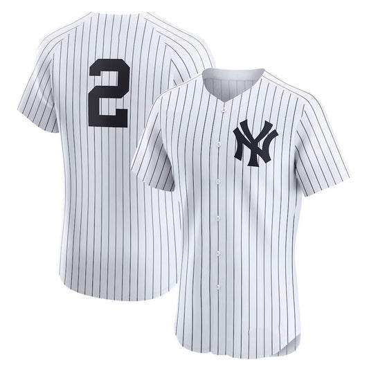 New York Yankees #2 Derek Jeter White RONA Home Elite Player Jersey