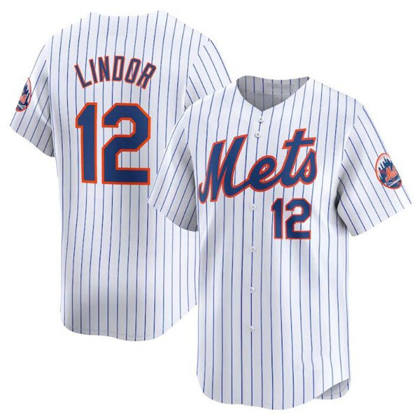 New York Mets #12 Francisco Lindor White RONA 2024 Home Limited Stitched Jersey