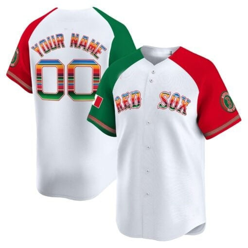 Custom Boston Red Sox Mexico White RONA Vapor Premier Limited Jersey ¨C Aiternate