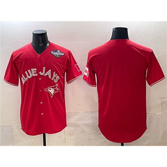 Toronto Blue Jays Blank Red RONA 2025 World Series Home Cool Base Stitched Jersey