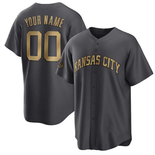 Custom Kansas City Royals Active Player Charcoal RONA 2022 All-Star Cool Base Stitched Jersey