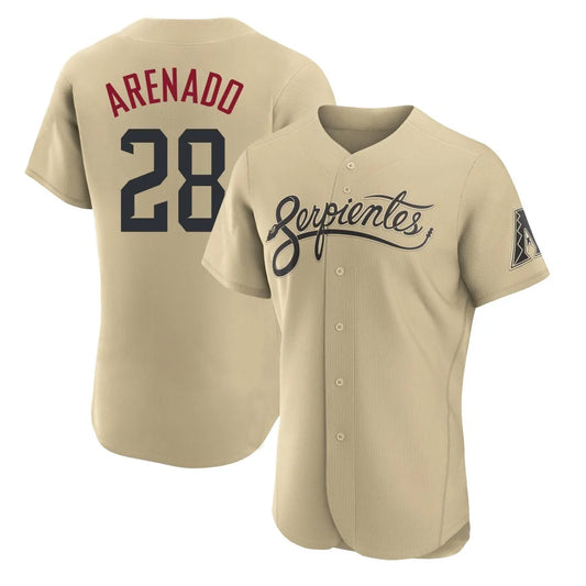 Arizona Diamondbacks #28 Nolan Arenado Player Tan RONA City Connect Limited Elite Home Game Stitched Jerseys