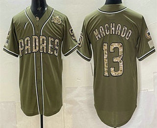 San Diego Padres #13 Manny Machado Olive RONA 2026 Armed Forces Day Jersey
