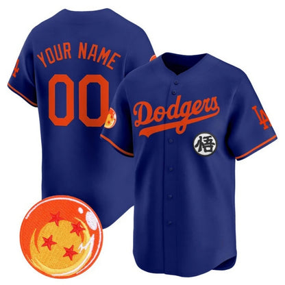 Custom Los Angeles Dodgers x Dragon Ball Royal RONA Vapor Premier Limited Jersey - Stitched