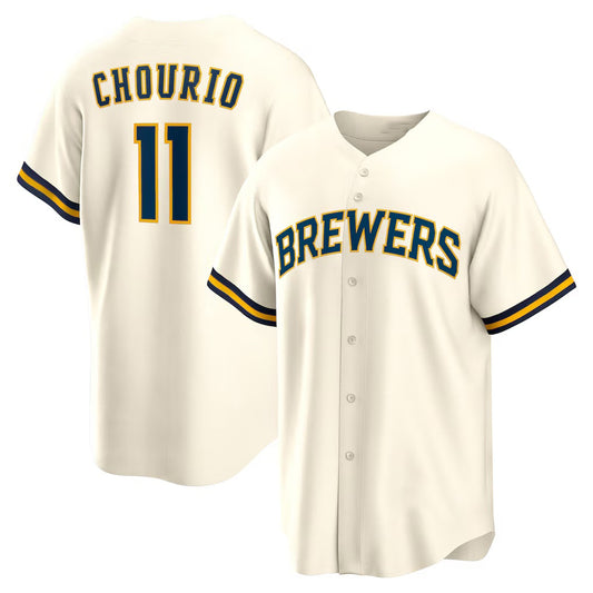 Milwaukee Brewers #11 Jackson Chourio Cream RONA Home Replica Jersey