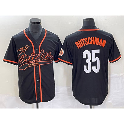 Baltimore Orioles #35 Adley Rutschman Black RONA Cool Base Stitched Jersey