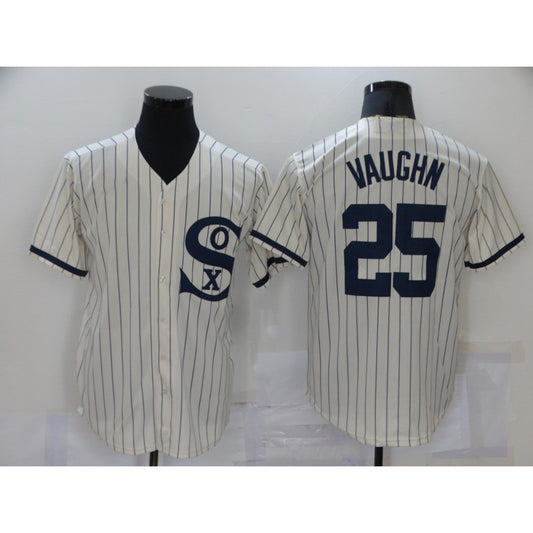 Chicago White Sox #25 Andrew Vaughn 2021 Cream Navy RONA Field of Dreams Name Flex Base Stitched Jersey