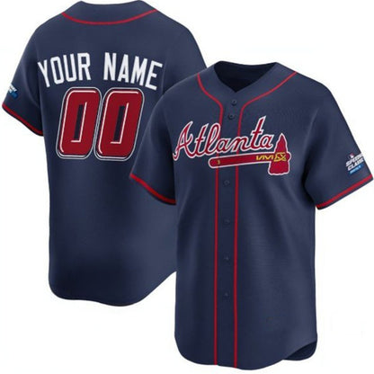 Custom Atlanta Braves Active Player Navy RONA 2025 Speedway Classic Alternate Limited Stitched Jersey