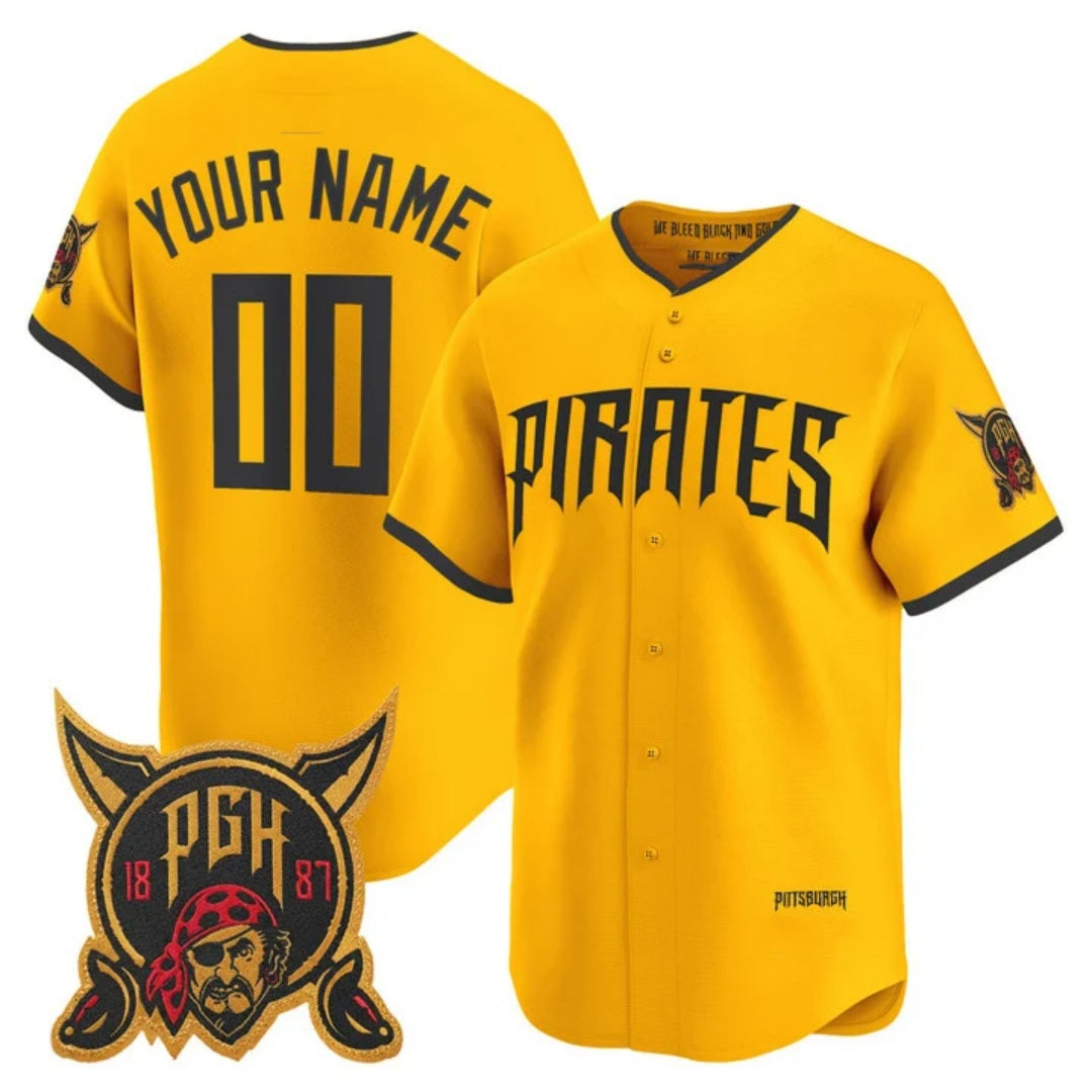 Custom Pittsburgh Pirates Gold RONA 2026 City Connect Stadium Stitched Jersey