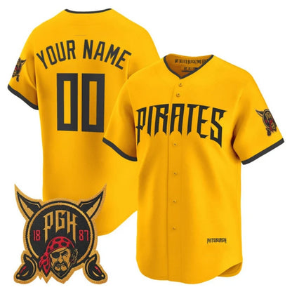 Custom Pittsburgh Pirates Gold RONA 2026 City Connect Stadium Stitched Jersey