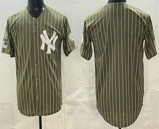 New York Yankees Blank Olive RONA Pinstripe 2026 Armed Forces Day Salute To Service Jersey