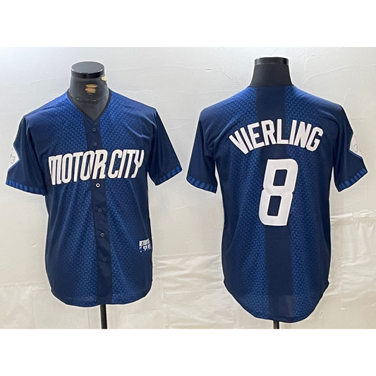 Detroit Tigers #8 Matt Vierling Navy RONA 2024 City Connect Cool Base Limited Stitched Jersey