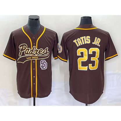 San Diego Padres #23 Fernando Tatis Jr Brown RONA NEW 2023 Cool Base Stitched Jersey 2