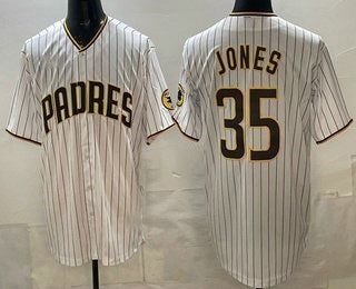 San Diego Padres #35 Randy Jones White RONA Cool Base Jersey